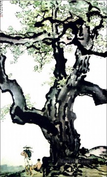  bajo Pintura - Agricultores de Xu Beihong bajo un árbol tinta china antigua
